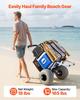 Beach Dolly with Big Wheels for Sand, 505 X 374 Mm Cargo Deck, Folding Sand Cart with 320 Mm Balloon Wheels, 75 Kg Load Capacity, 860-1160 Mm