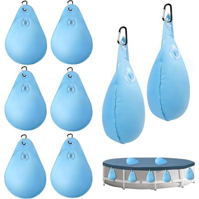 8 Pack Pool Cover Weights with Hooks Heavy Duty Weights Water Bag Leakproof Thick PVC for Winter Pool Cover Hot Tub Weight Bags