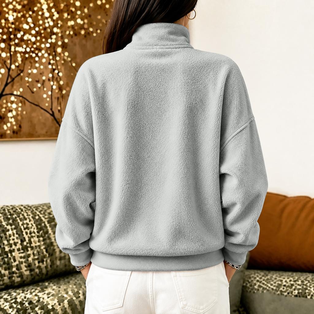 Women's Zip Up Hoodie, Loose Fit Color Casual Sweatshirt for Fall and Winter