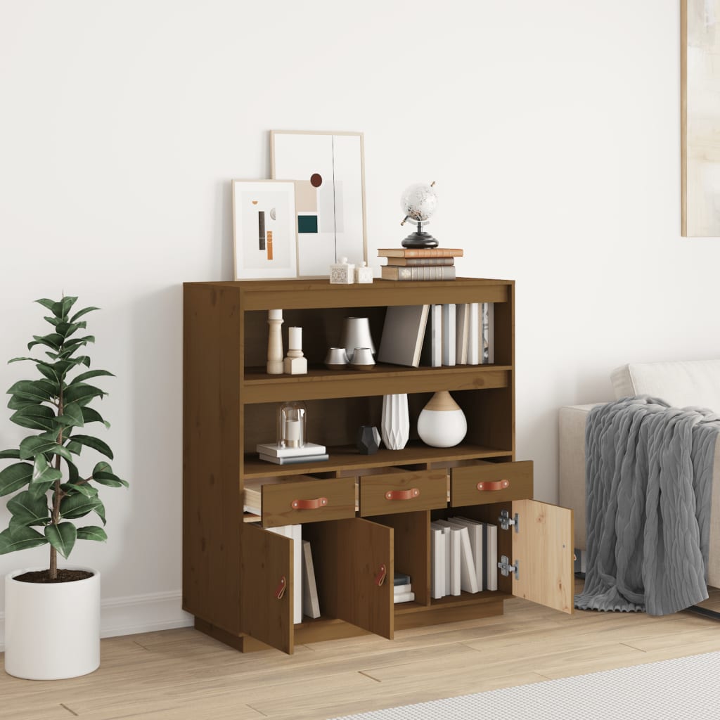 Highboard Honey Brown 100 x 40 x 108.5 cm Solid Pine Wood