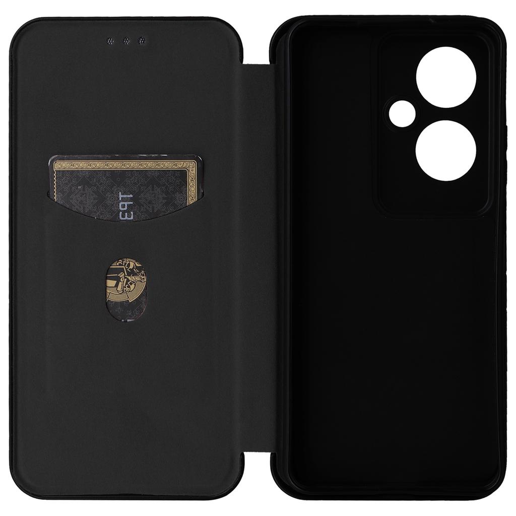 For Oppo Reno11 F 5G Phone Case Magnetic Carbon Fiber Texture Leather Flip Cover Full Protection