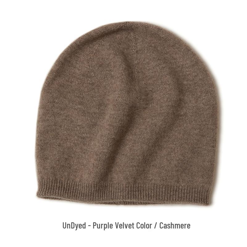 Women's 100% Pure Cashmere Double-Layered Knitted Hat - Autumn/Winter Style