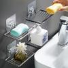 Stainless Steel Soap Holder for Bathroom Draining Soap Box Sponge Storage Tray No Drilling Essential