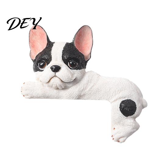 Cute Frenchie Room Decor 3D French Bulldog Resin Light Switch Cover, Cartoon Dog Wall Socket Art Decal Decor, Self-Adhesive Animal Plate Sticker