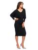 WOMEN'S MIDI DRESS WITH LONG SLEEVES ELEGANT FASHIONABLE SUMMER MORAJ R.L black