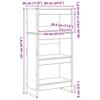 Bookshelf Rustic Oak Design 60 x 30 x 121 cm Engineered Wood