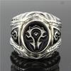 Mens Boys 316L Stainless Steel WOW Alliance Ring Cool Punk Gothic Game Jewelry