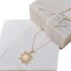 Collana Pendente Fiore di Sole Colore Oro Personalità Moda Zircone Micro-intarsio Stelle Luna per Donne Catena Collare Gioielli Regali