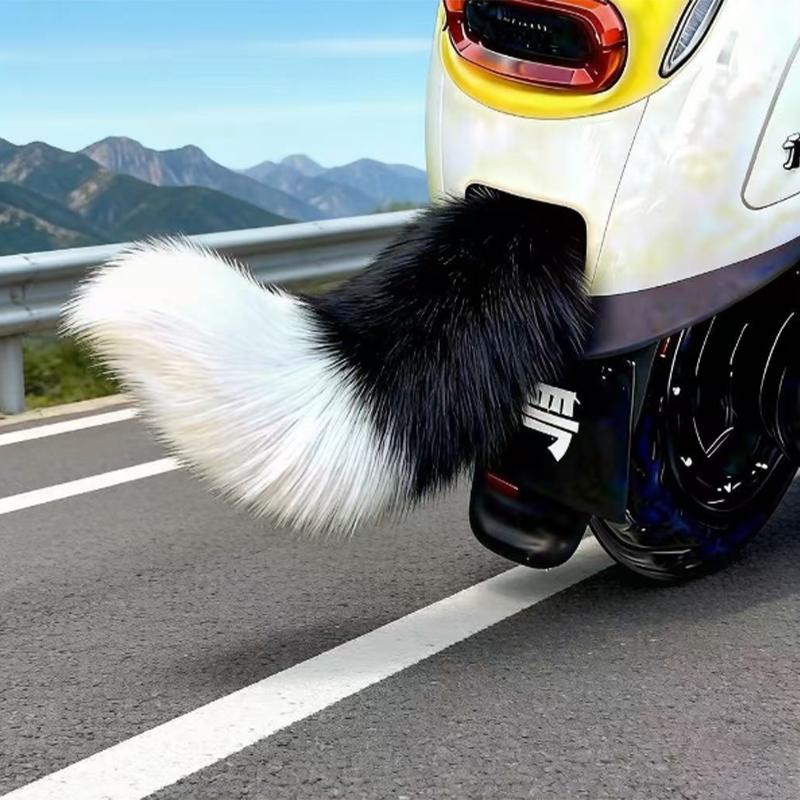 Cute Electric Wagging Plush Tail For Car Remote Control Moving Fox Tail Decoration Universal For Scooter Motorcycle Home Decor