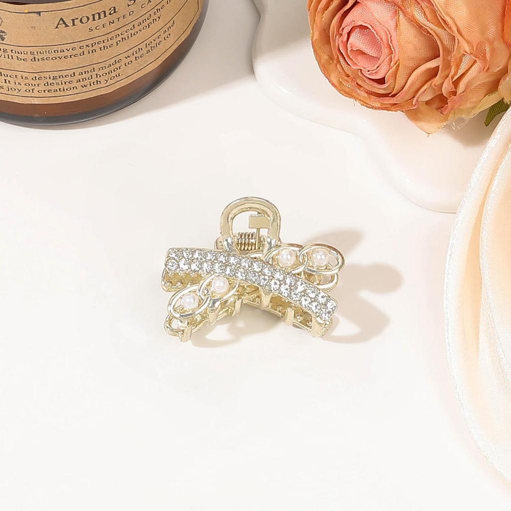 Kalnų krištolinis perlas Mini plaukų letena Retro deimantų gėlė Žvaigždė moterims Mergaitėms Krabų letena Maži plaukų segtukai Plaukų krabai Plaukų aksesuarai