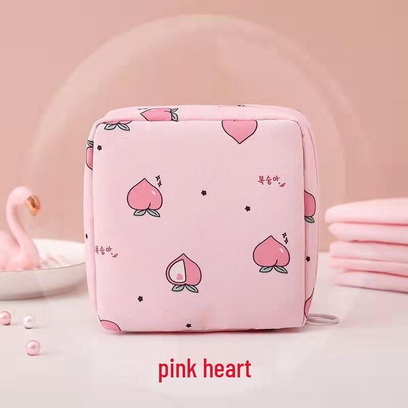 Cartoon Menstrual Pad Storage Bag - Portable and Compact for Students