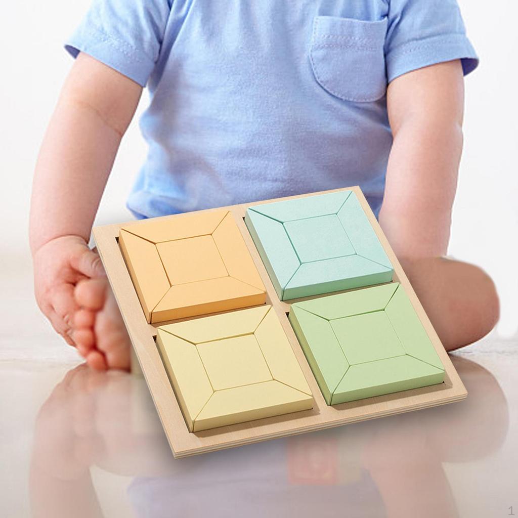 Shape Puzzle Wooden Geometric Toddler Preschool Learning Materials Toy for
