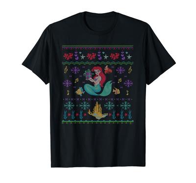 Disney Princess Little Mermaid Ariel Christmas Sweater T-Shirt
