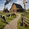 1000pcs/Puzzle Game for Endurance And Logic Training - Exquisite Puzzle - (Pastoral Morning Scene Cows And Horses Drawing Water Old Well Stone Path Wo