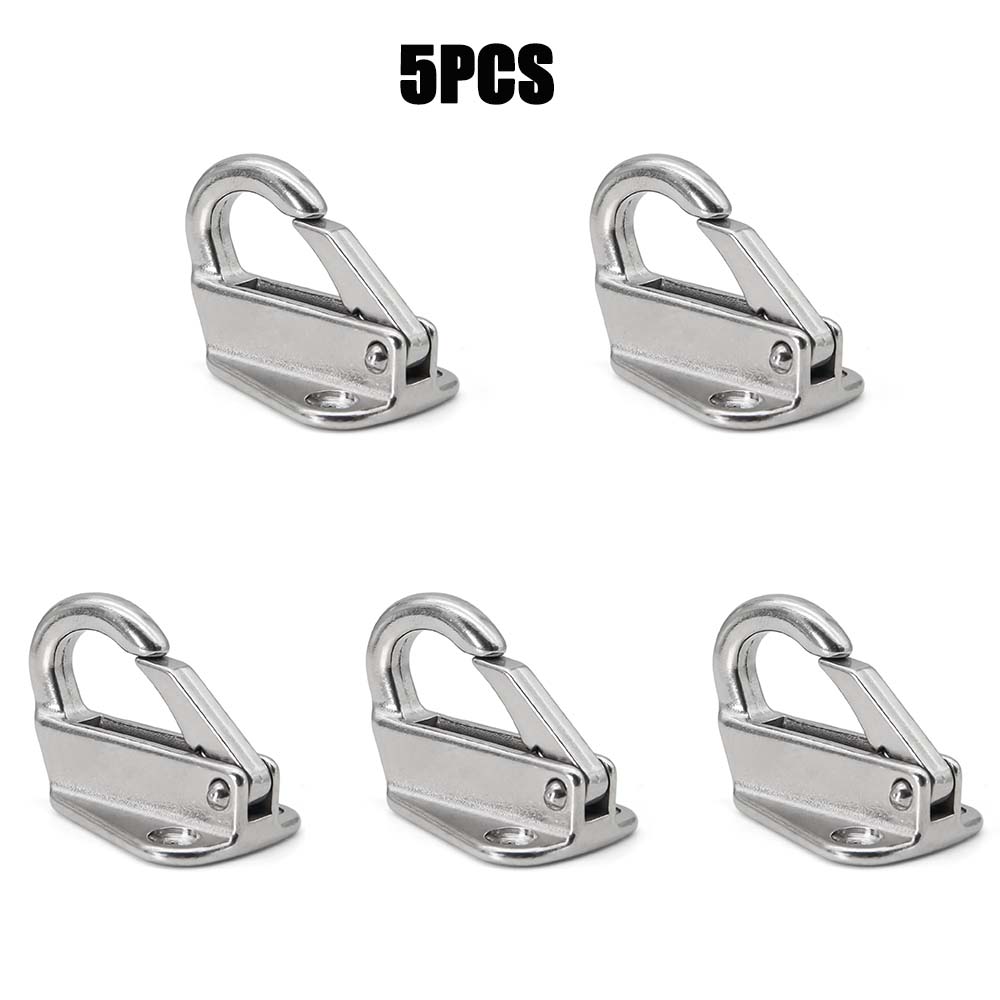 316 Stainless Steel Boat Spring Locked Fender Hook 5pcs Fender Snap Attach Rope Fending Hook Eye Sail Tug Ship Marine Hardware