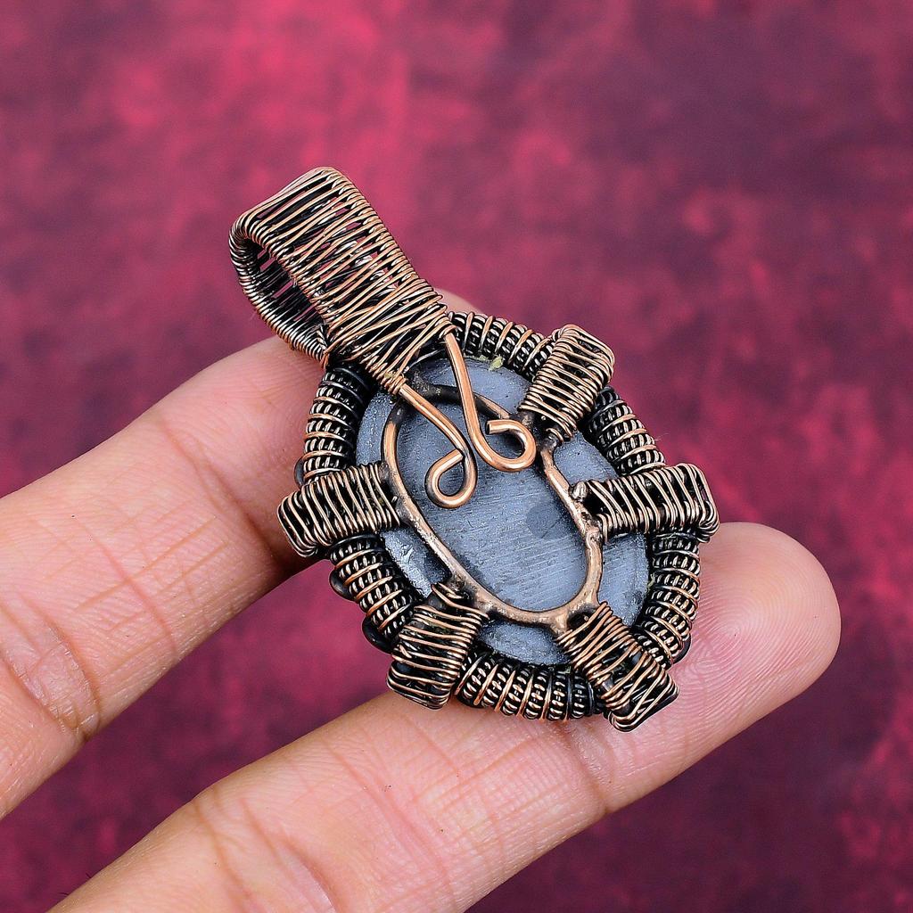 Shungite Rough Pendant Copper Wire Wrapped Handmade Pendant Gemstone Jewelry
