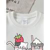 European sizes Girls Soft Crewneck Sweatshirt Cute Cat Strawberry Milk Tea Print, Casual All-Match, Ideal Holiday Present
