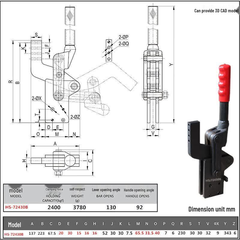 Heavy Duty Toggle Clamp for Welding Fixtures
