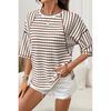 2026 Summer New TK Women's Round Neck Pullover Simple Versatile Striped Short Sleeve T-Shirt