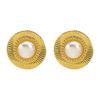 Fashion French Geometric Inlaid Pearl Stud Earrings, Necklace, Fashion Temperament Niche Alloy Accessories