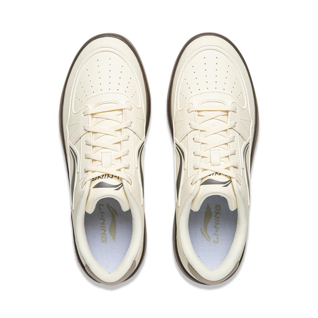 Li Ning January 1.0 Wear resistant And Lightweight Low top Skateboard Shoes Men's Beige White Brown AGCV493-8