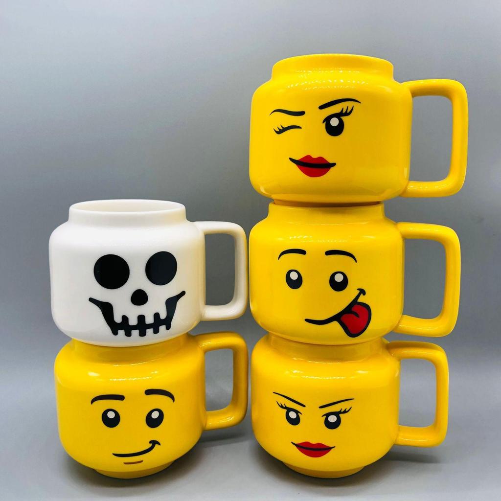 Creative Personality Cute Expression Ceramic Mug | Little Figure Head with a Smiling Face | Unique Gift Cup for Drinking Water.