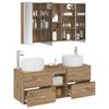 Bathroom Furniture Set 4 Pcs Artisan Oak Engineered Wood and Glass