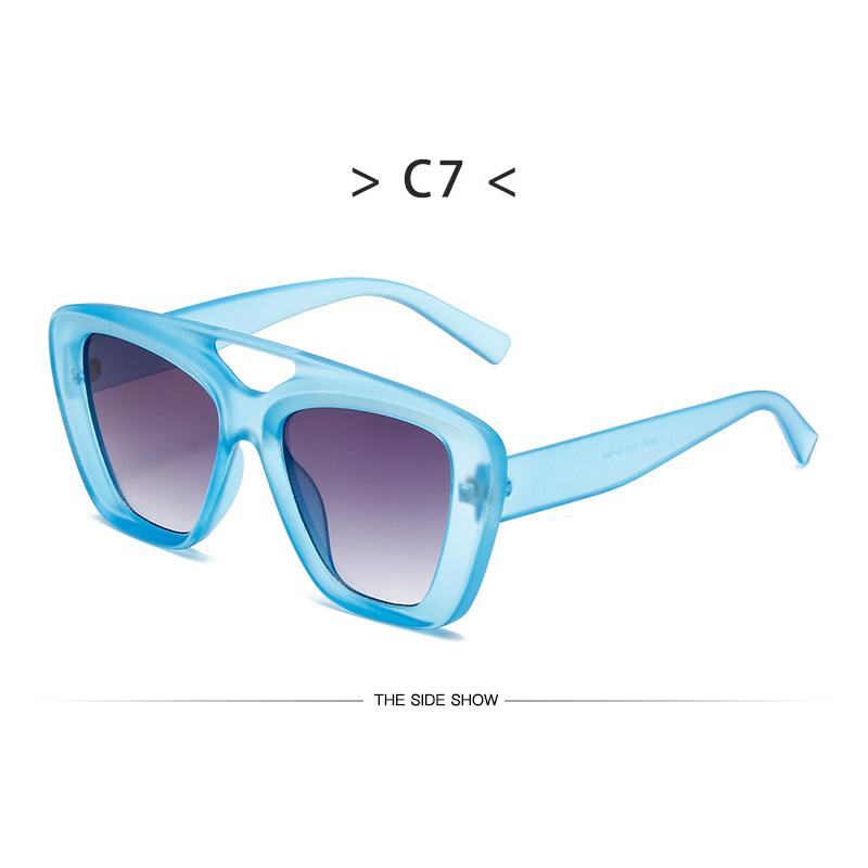 Trend In Big Square Frame Glasses for Women Double Bridge Sunglasses Men Ultraviolet Uv400 Yellow Vintage Style Fishing Outdoor