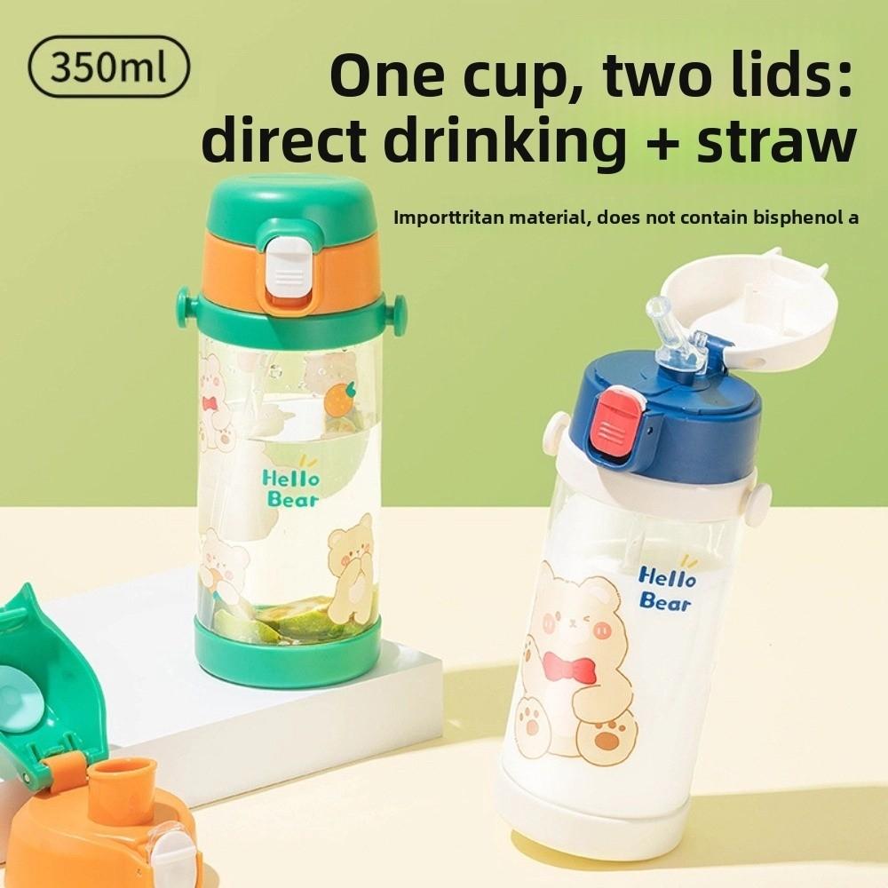 Cartoon Bunny Bear Clear Tumbler Transparent Iced Coffee Cup Drinkware Suction Cup  Kids