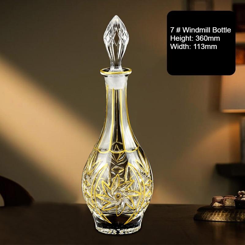 1ks Ručně vyráběná pozlacená skleněná láhev na víno Domácí špičková láhev na whisky Křišťálové sklo Karafa na červené víno