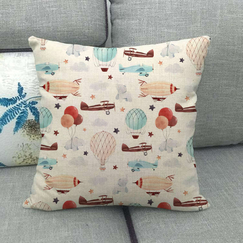 Cartoon Dinosaur Tree Series Digital Printing Short Plush Pillow Covers For Car Sofa Office Cushion Cover Home Goods