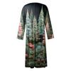 Women's Casual Crew-neck Christmas Print Mid-length Dress Long-sleeved Dress With Pocket