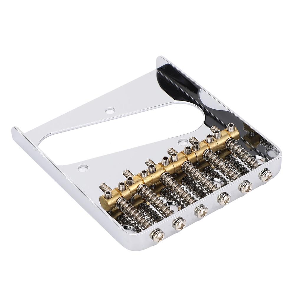 54mm Guitar Bridge with Brass Barrel Saddles 6 String Metal Bridge Replacement for Telecaster Electr