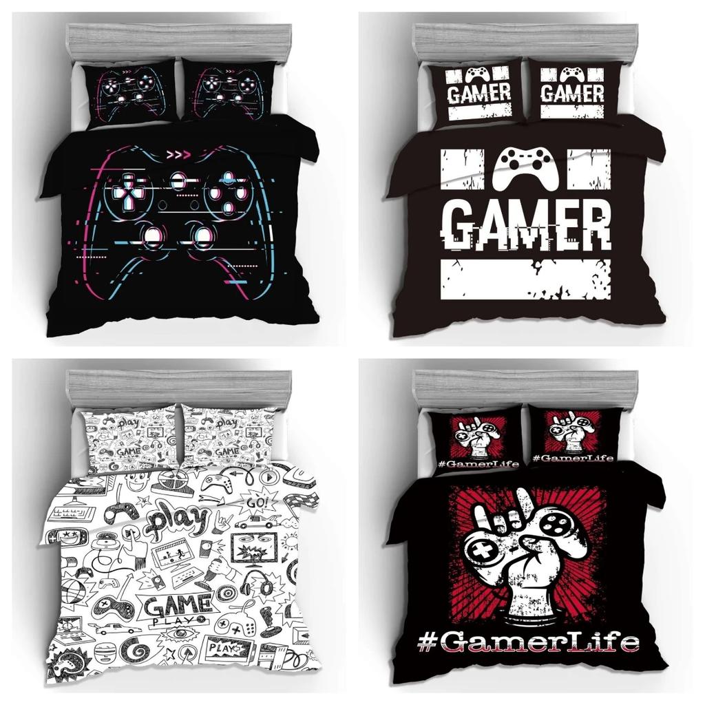 3d Digital Gamer Bedding Set Quilt Cover With Pillowcases Twin 2/3Pcs Video Game Comforter Cover Full Queen King Double Size