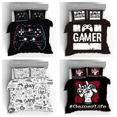 3D Digital Gamer Bettwäsche Set Bettbezug mit Kissenbezügen Einzel 2/3-teilig Videospiel Bettdeckenbezug Full Queen King Doppelgröße