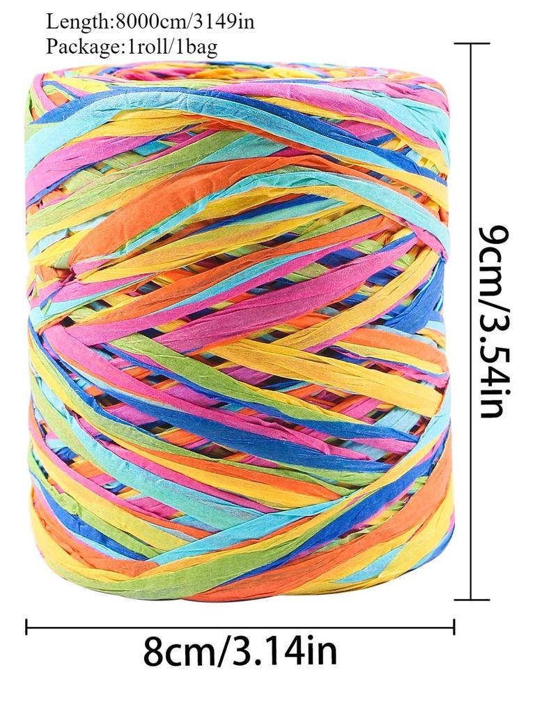 Vibrant Multi-Color Raffia Gift Wrapping Twine, Decorative Ribbon for Festival Gift Tying & DIY Crafts