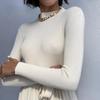 Women's Minimalist Turtleneck Pullover Sweater Warm Knitted Solid Color Basic Tops for Autumn Winter
