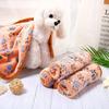 Cozy And Cute Pet Blanket - Warm Coral Fleece Blanket with Adorable Paw Prints for Winter