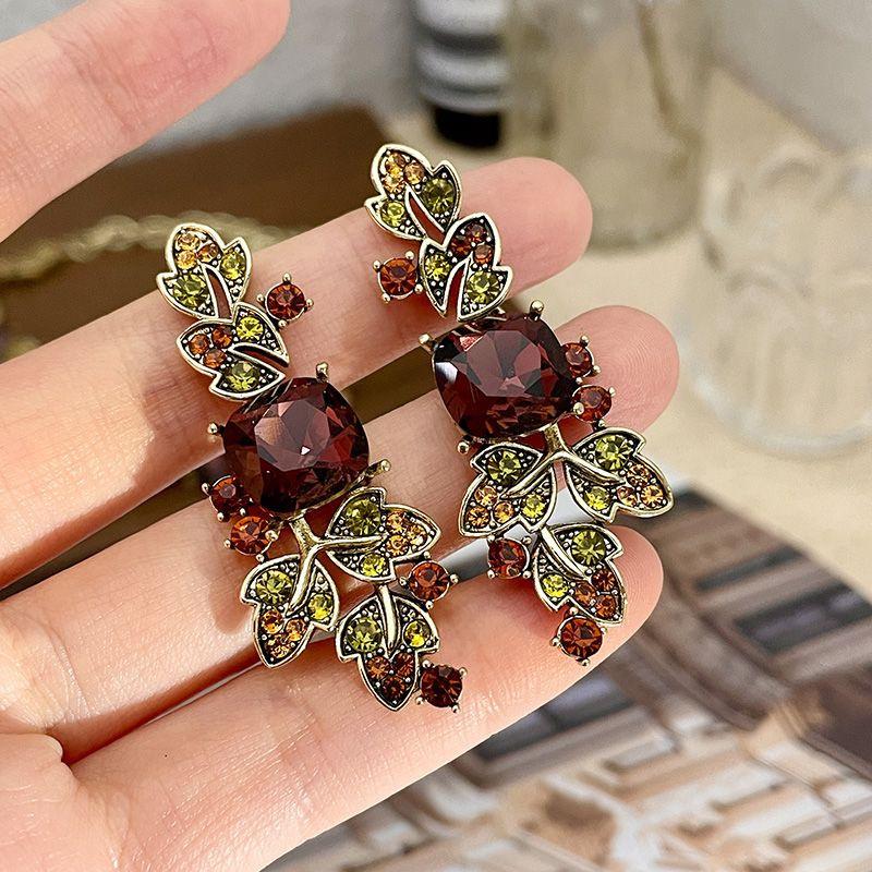 Pendientes de Carrillón de Viento de Perla y Cristal de Aguja Plateada Vintage