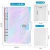 A5 Sticker Transparent Includes 20 Refill Sheets 2 PP Perfect for Rainbow Gift Idea for Girls Book, Clear, 6-Hole Binder, + Sheets, Sketching,