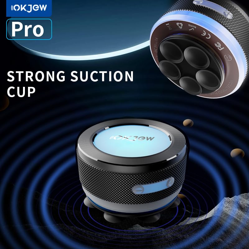 Okjew Bone Conduction Speaker Bluetooth Speaker Vibration Speaker Portable Wireless Speaker 3D Surround Sound Output Equipped with Dynamic LED Light