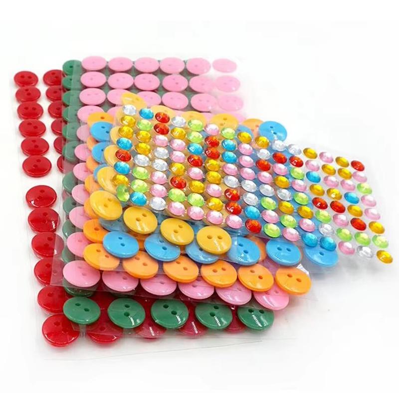 Children Button Sticker Toy Developmental Toys Stickers Game Handicrafts DIY Stickers Cartoon Pattern Painting Drawing TMZ