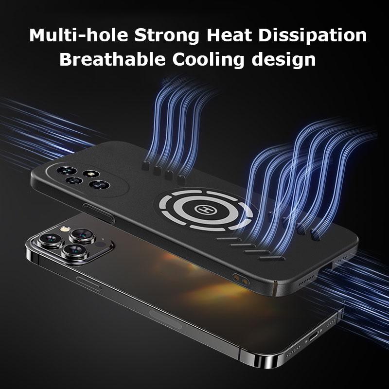 For Honor 200 100 Pro Rock Sand Ice Magnetic Heat Dissipation Matte Anti-fingerprint PC Case Breathable Cooling Anti-slip Cover Shell