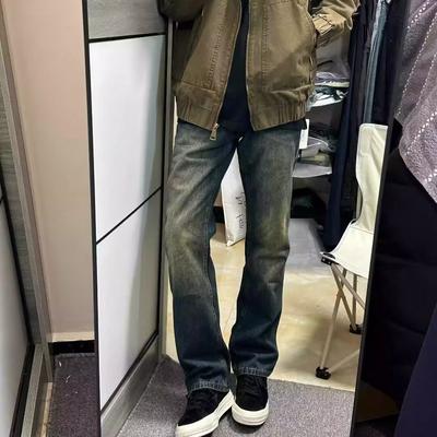 Retro Jeans Men'S Autumn New Style Explosive Street Hooligan Handsome Casual Pants For Teenagers Loose Straight Leg Wide Leg Men'S Pants