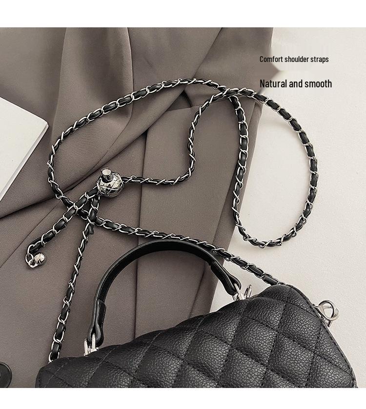 2024 Women's Fashion Diamond Pattern Chain Crossbody Bag - High-End Small Square Handbag