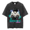 Vintage Washed Anime Death Note Manga Logo Graphic T-shirt Men Women Printed Tee Summer Casual Fashion Clothing Tops High Quality Streetwear
