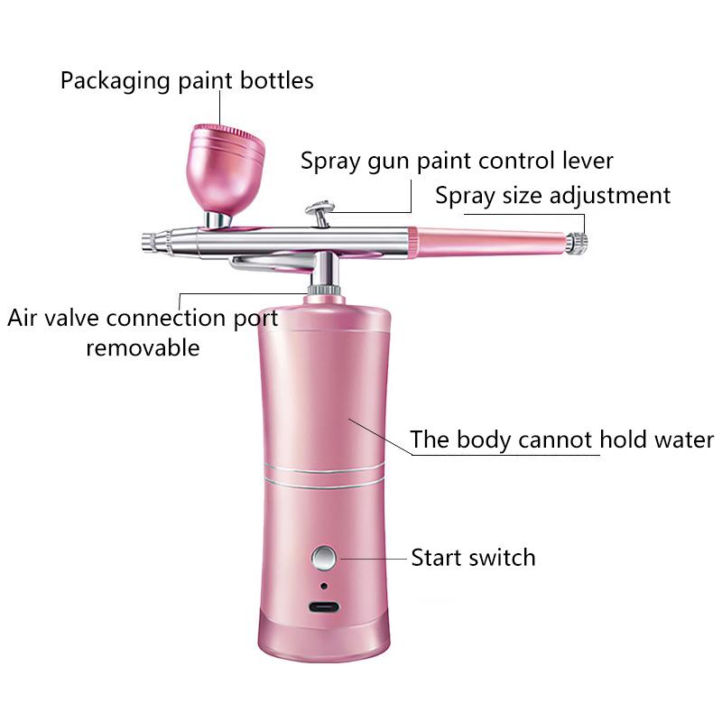Portable Airbrush Kit Wireless Air Brush With Compressor Electrical Handheld Spray Gun Coloring Tattoo Graffiti Graphic Model