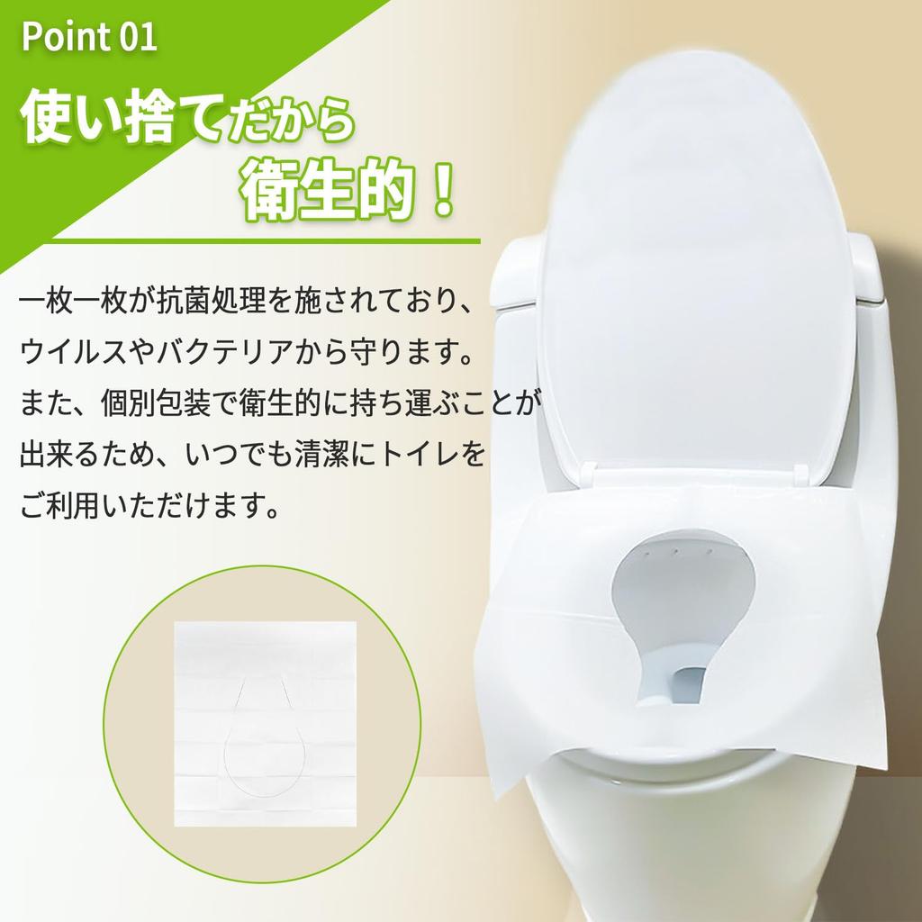 Mitoland Toilet Disaster Prevention For Public 100 Sheets Seats, Portable, Disposable, Flushable, Portable, Large, Hygienic, Travel, Goods, Camping,