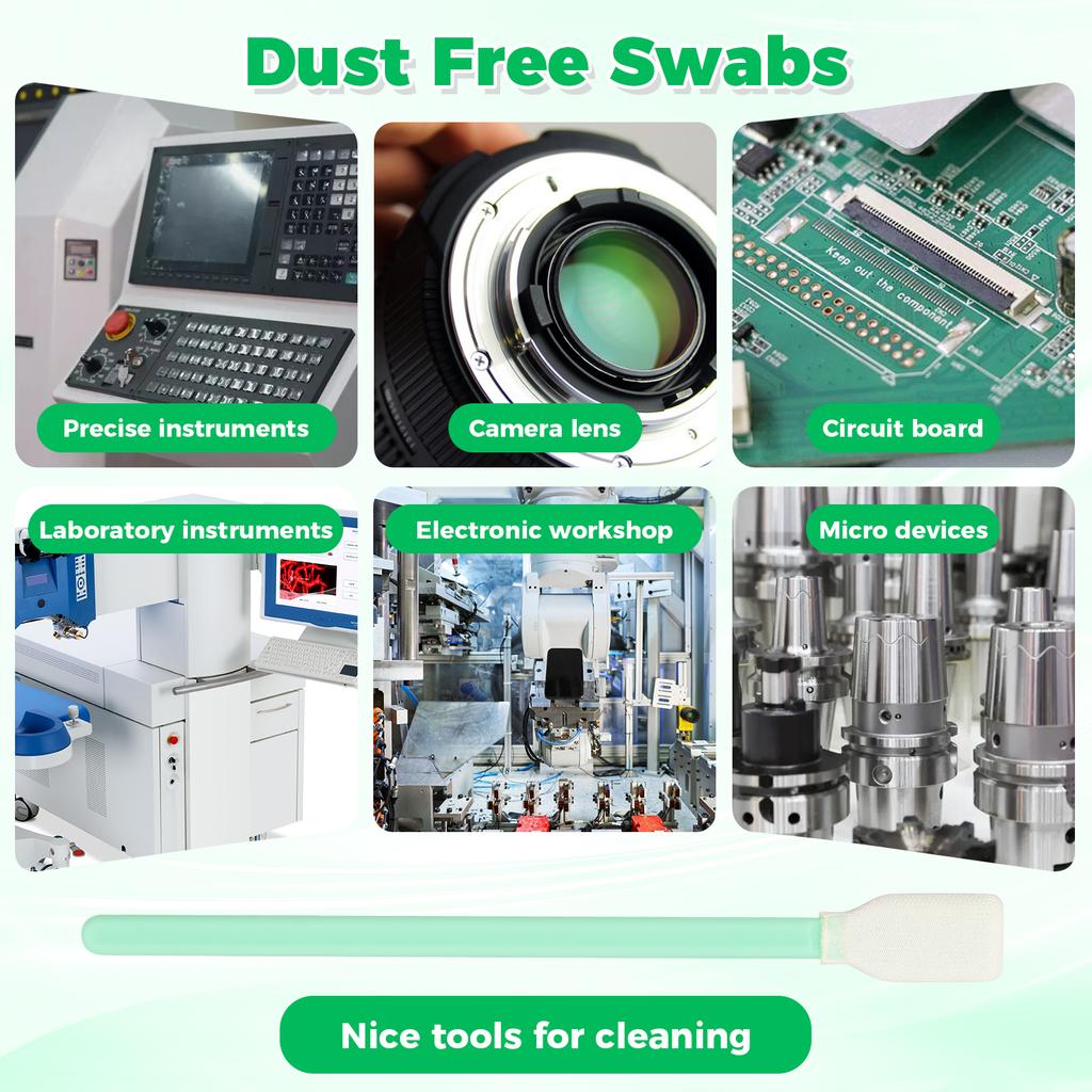 200PCS Foam Cleaning Swabs Sticks Dust-Free Cleaning Sponge Tip Swab Stick for Camera Lense, Swab Wiper for Lab Equipment