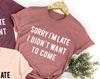 Introvert T Shirt, Sarcastic Quote Shirt, Unsocials Shirt, Sorry I'm Late I Didn't Want To Come, Humor Tee, Funny T Shirt